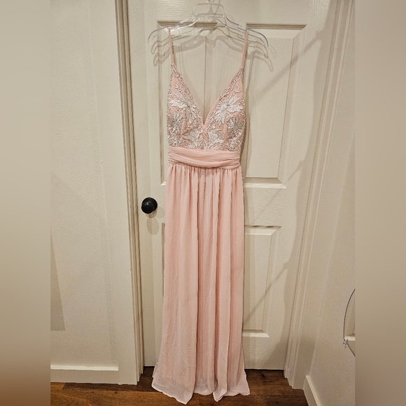 NWT Elegant Pink Lace Evening Dress - Picture 1 of 6